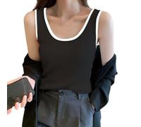 Generisch Elegante e comoda canotta da donna elasticizzata con vestibilità aderente. Moderna camicetta estiva senza maniche, ideale per il tempo libero, look versatile a strati dal design alla moda