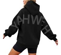 Generisch Elegante felpa con cappuccio da donna, con design basico, per il tempo libero, l'ufficio, le vacanze, Nero , M