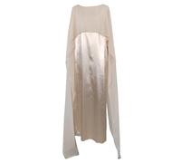 Generisch Elegante maxi abito in chiffon con scollo rotondo per occasioni speciali alla moda, beige., M