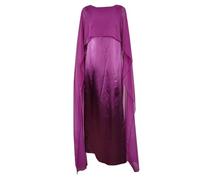 Generisch Elegante maxi abito in chiffon con scollo rotondo per occasioni speciali alla moda, Lilla, XL