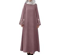 Generisch Elegante maxi abito ricamato con tasche, taglio largo, stile bohémien, etnico, per un look casual, RD1, M