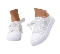 Generisch Elegante pantofole con punta in rete per tutti i giorni e il tempo libero, ariose e comode pantofole con punta libera, ideali per la primavera, bianco, 39 EU