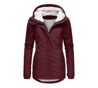 Generisch Elegante piumino da donna con fodera in pile per una protezione ottimale, comfort nella stagione fredda, Vino, S