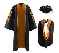 Generisch Elegante vestaglia da dottore con nappa per feste accademiche, cosplay di alta qualità, in stile barocco, per occasioni festive, cerimonie di laurea (arancione, 42)