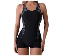 Generisch Eleganti prendisole da donna Nuovo Arrivato Costumi da bagno completamente coprenti, costume da bagno sportivo Costume da bagno con ferretto Coppa D, Nero , M