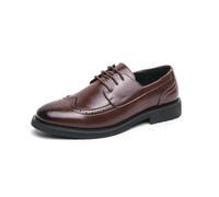 Generisch Eleganti scarpe in pelle da uomo con dettagli ricamati e passanti. Compagno versatile per tutti i giorni per abiti eleganti da festival, marrone, 38 EU
