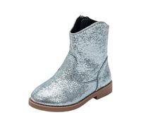 Generisch Eleganti stivaletti da bambina da indossare tutti i giorni con punta rotonda e tacco basso, Blu, 27 EU