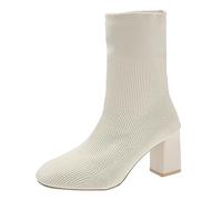 Generisch Eleganti stivaletti da donna con punta rotonda, cinturino regolabile, classici stivali corti per polpacci spessi, compagni ideali per il commercio estero, look alla moda per tutti i giorni