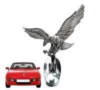 Generisch Emblema per auto, statuetta 3D, decorazione per parafango Eagle Head, logo cromato per auto, moto, ATV, simbolo decorativo argentato per lo stile esterno del veicolo