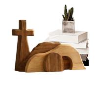 Generisch Empty Tomb Easter Scene | Wooden Christian Tabletop Centerpiece | Easter Tomb Display | for Home Church Mantle Shelf Desk Fsamisly Gathering Holiday Spring