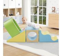 Generisch Enorme set di mattoncini in schiuma 6 in 1 per bambini: archi per gattonare, scivolo e elementi per arrampicata | Colorati, sicuri e promozionali | Ideale per giochi indoor