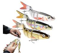 Generisch Esca da per basso, 3 pezzi, esca rigida multicarticolare, con contenitore per acqua, fiume, mare, trota, pesce persico