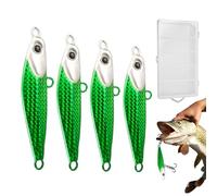 Generisch Esche da pesca, 4 pezzi, in metallo, realistiche per la pesca, artificiali, per pesce persico e pesce merluzzo in acqua salata e acqua , per la pesca sul ghiaccio sui laghi e fiumi