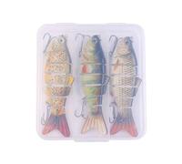 Generisch Esche realistiche - 3 pezzi di esche scorrevoli segmentate con comportamento lento di affondamento | Esca persico, per trote, acqua , acqua salata, sport, attività all'aria aperta