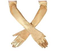 Generisch Esercizio di nozze sera donne abiti lunghi guanti donna in similpelle (oro, taglia unica)