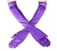 Generisch Esercizio di nozze sera donne abiti lunghi guanti donna in similpelle (viola, taglia unica)