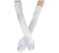 Generisch Esercizio di nozze sera donne abiti lunghi guanti donna similpelle (bianco, taglia unica)