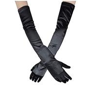 Generisch Esercizio di nozze sera donne abiti lunghi guanti donna similpelle (nero, taglia unica)