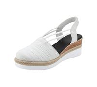 Generisch Espadrillas estive da donna Leo, slip-on, in tessuto, comode, leggere, per il tempo libero, con motivo, scarpe basse traspiranti, per il tempo libero e la vita quotidiana, bianco, 40 EU