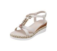 Generisch Espadrillas estive da donna Leo, slip-on, in tessuto, comode, leggere, per il tempo libero, con motivo, scarpe basse traspiranti, per il tempo libero e la vita quotidiana, 01 bianco., 39 EU