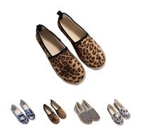 Generisch Espadrillas estive da donna Leo, slip-on, in tessuto, comode, leggere, per il tempo libero, con motivo, scarpe basse traspiranti, per il tempo libero e la vita quotidiana, marrone, 39 EU