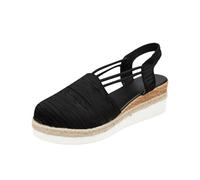 Generisch Espadrillas estive da donna Leo, slip-on, in tessuto, comode, leggere, per il tempo libero, con motivo, scarpe basse traspiranti, per il tempo libero e la vita quotidiana, Nero , 40 EU