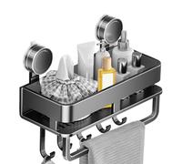 Generisch Estantes de, Estante Con Ventosas Y Ganchos Extraíbles, Bandeja Organizadora Anticorrosiva Sin Taladrar para Hogar Cocina Baño Bañera Armario