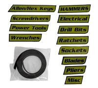 Generisch Etichette magnetiche per cassetta degli attrezzi - Confezione da 12 targhette con nome riscrivibili per l'organizzatore degli attrezzi, design facile da rimuovere, per armadi, cassetti