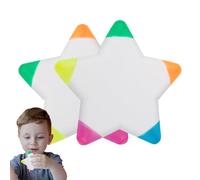 Generisch Evidenziatore a stella a cinque punte, 2 penne a forma di stella a cinque punte per bambini, evidenziatore divertente | Pennarello colorato 5 in 1 per disegnare e contrassegnare