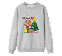 Generisch Famiglia costumi manica lunga, stampa lettere, maglione casual, felpa leggera, abbigliamento familiare per bambini, pigiama ragazza 128, grigio., S