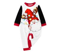 Generisch Famiglia una famiglia di quattro persone, invernale, a quadri, colore rosso, per la casa di famiglia, abbigliamento di Natale, set di pigiama in due pezzi (bambino), Colore: rosso, 0-3 Mesi