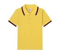Generisch Fantastica camicia estiva a maniche corte per ragazzi con colletto classico.Comodo top per il tempo libero per bambini, leggero e traspirante, perfetto per l'uso quotidiano., giallo., 9-10