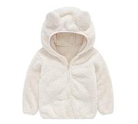 Generisch Farfalla Jack Bambino Cerniera Outwear con Cappuccio Baby Orecchio Cappotto Carino Caldo Cappotto e Giacca Cappotto Jack, bianco, 12-18 Monate