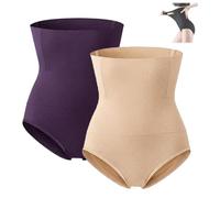 Generisch FashionMoli Shapewear, mutandine shapewear a vita alta con controllo addominale da donna, biancheria intima invisibile per abiti e leggings, 2pcs-d, 3XL