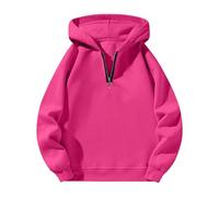 Generisch Felpa a maniche lunghe, con cappuccio, da donna, con chiusura lampo, oversize, casual, con cappuccio, elegante, a maniche lunghe, calda giacca invernale con cappuccio, Rosa acceso., m