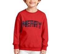 Generisch Felpa a maniche lunghe con scollo rotondo e stampa a lettere per ragazzi, maglione morbido e casual, perfetto per autunno, inverno e vacanze., Colore: rosso, 3-4 Anni