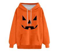 Generisch Felpa casual alla moda con cappuccio da donna con morbida pratica tasca a sacchetto, ideale per le attività all'aperto nella vita di tutti i giorni, Colore: arancione., 3XL