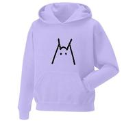 Generisch Felpa casual Velvet Living con stampa con cappuccio, hip hop, maglione largo, sport, uomo/donna, con cappuccio, taglia 164, Viola chiaro, S