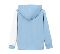 Generisch Felpa con cappuccio 3D casual con stampa parziale a maniche lunghe, con coulisse, colore blu da uomo, Azzurro, 5XL