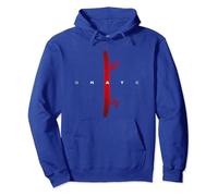 Generisch Felpa con cappuccio alla moda con stampa di lettere, a maniche lunghe, ideale per le giornate invernali, stile casual, vestibilità comoda per le donne nella vita di tutti i giorni, Blu, XL