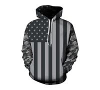 Generisch Felpa con cappuccio alla moda con stampa per uomo con cappuccio tinta unita, grigio., 3XL