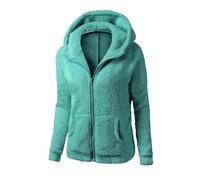 Generisch Felpa con cappuccio con cappuccio, maglione caldo, lana, chiusura lampo, cappotto di cotone, felpa con cappuccio Outwear Dragon, Verde menta, 3XL