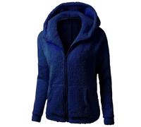 Generisch Felpa con cappuccio con cappuccio, maglione caldo, lana, chiusura lampo, cappotto di cotone, felpa con cappuccio Outwear Dragon, Blu marino, 3XL