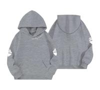 Generisch Felpa con cappuccio con motivo spaventoso, taglio casual, a maniche lunghe, ideale per l'inverno, versatile da abbinare a pantaloni, facile da pulire nella vita di tutti i giorni