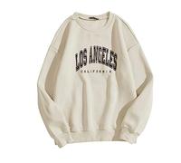 Generisch Felpa con cappuccio con stampa a lettere O scollo a maniche lunghe felpa con cappuccio caldo e morbido top, caffè, S