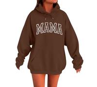 Generisch Felpa con cappuccio da donna 2025 con cappuccio, autunno inverno lungo, felpa con cappuccio con cerniera, cappotto oversize, S-5XL, Caffè B., 5XL