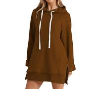 Generisch Felpa con cappuccio da donna 2025 con cappuccio Autunno Inverno Zip Felpa con cappuccio Felpa con cappuccio Adolescente Ragazza Colletto alto per proteggere il collo dal freddo, Caffè #2., L