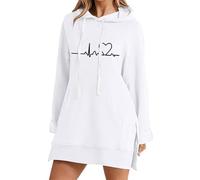 Generisch Felpa con cappuccio da donna 2025 con cappuccio Autunno Inverno Zip Felpa con cappuccio Felpa con cappuccio Adolescente Ragazza Colletto alto per proteggere il collo dal freddo, Bianco #3, L