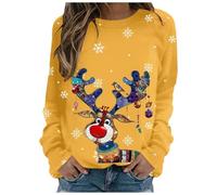 Generisch Felpa con cappuccio da donna alla moda, casual, stampa inglese per il tempo libero e tutti i giorni, giallo., L