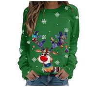 Generisch Felpa con cappuccio da donna alla moda, casual, stampa inglese per il tempo libero e tutti i giorni, verde, L